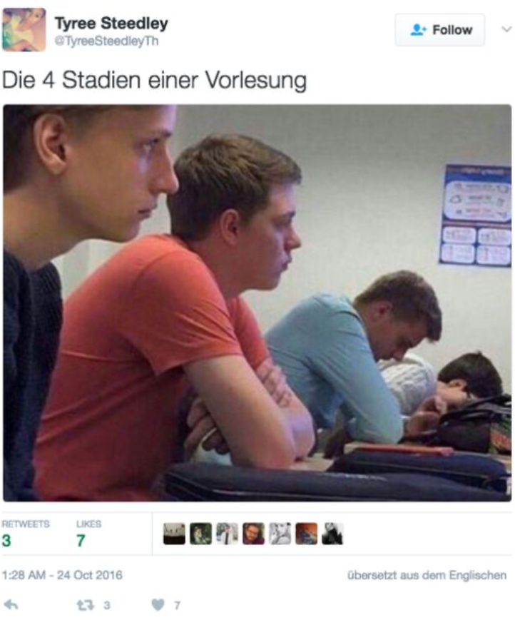 Die vier Phasen einer Vorlesung