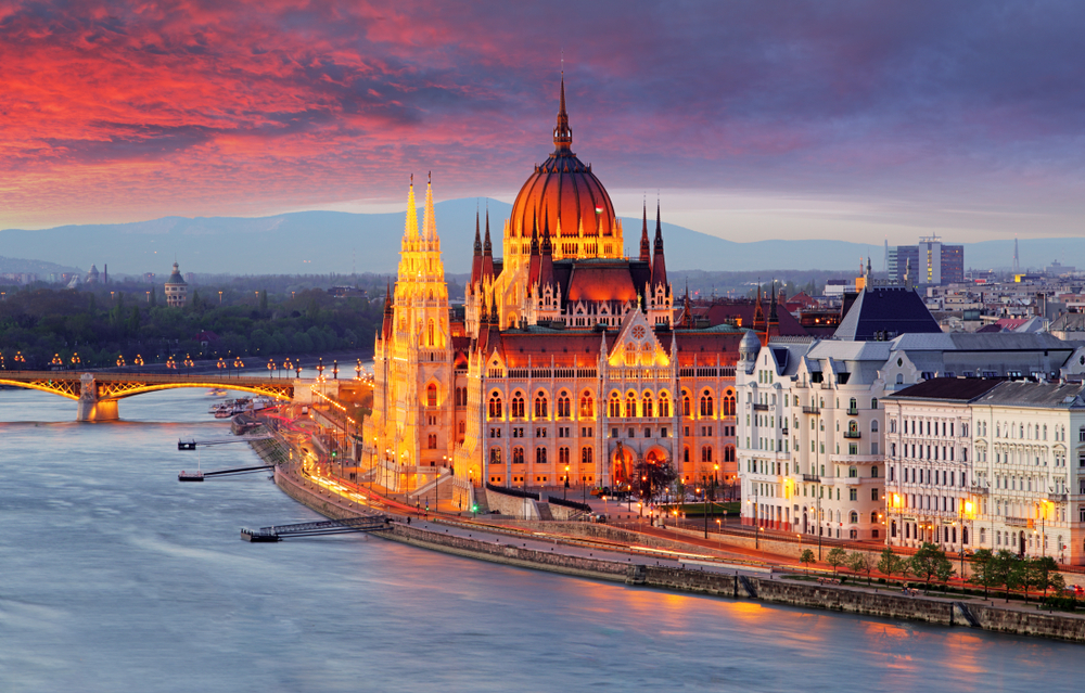 Sonnenuntergang über Budapest